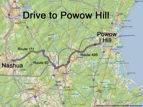 Powow Hill drive route
