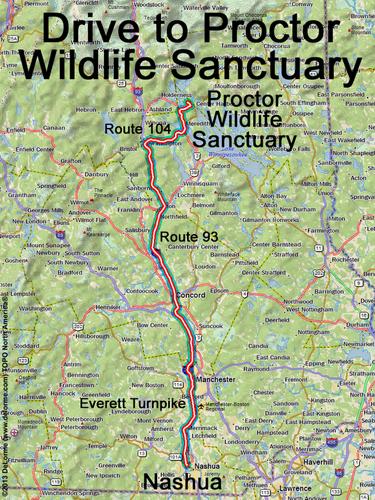 Proctor Wildlife Sanctuary drive route