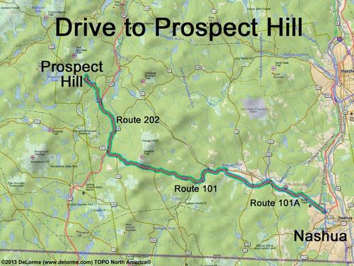 Prospect Hill Trail drive route
