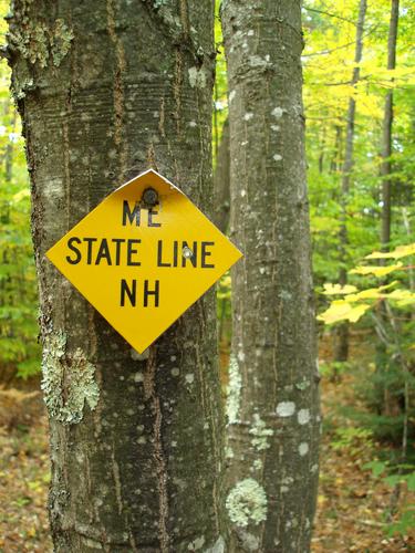 state boundary on the trail to Province Mountain in Maine