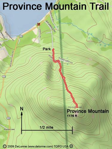 GPS track to Province Mountain in Maine