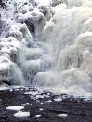 Purgatory Falls in winter in New Hampshire