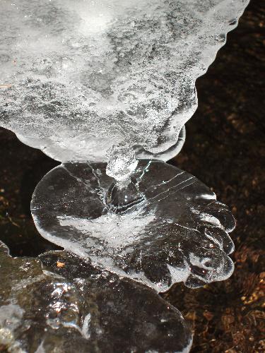 winter ice on Purgatory Brook in New Hampshire