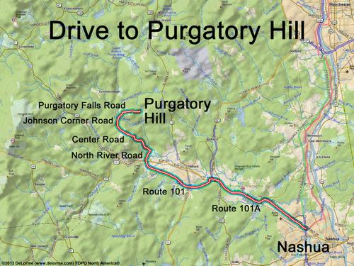 Purgatory Hill drive route
