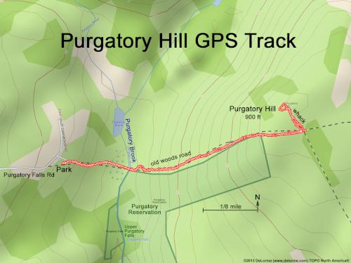 GPS track in June at Purgatory Hill in New southern Hampshire