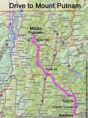 Mount Putnam drive route