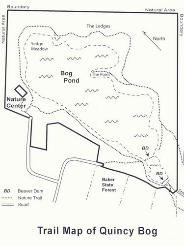 map of Quincy Bog in New Hampshire