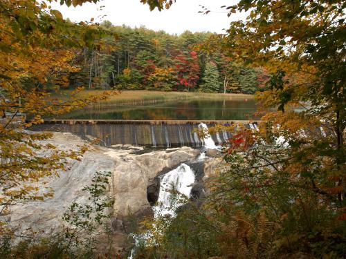 dam in September on Dewey's Mill Pond at Quechee Gorge in eastern Vermont