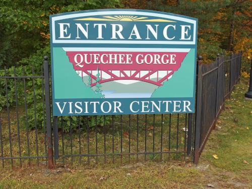 entrance sign at Quechee Gorge in eastern Vermont