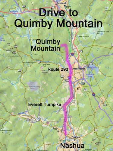 Quimby Mountain drive route