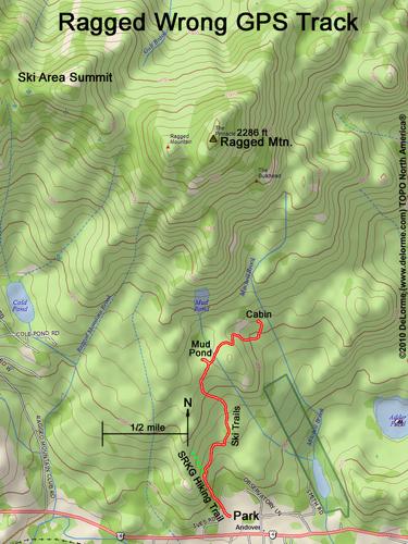 GPS Track of hikers on the way to Ragged Mountain in New Hampshire