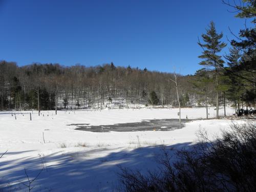 a view of Mud Pond on the way to Ragged Mountain in New Hampshire