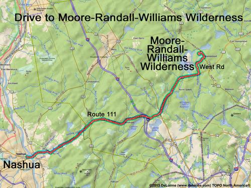 Moore-Randall-Williams Wilderness drive route