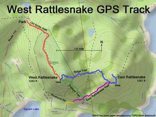 GPS track to West Rattlesnake mountain