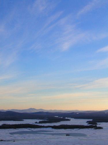 late-afternoon view over Squam Lake from West Rattlesnake Mountain