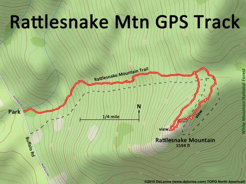 GPS track to Rattlesnake Mountain in New Hampshire