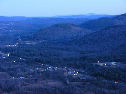 twilight view from Rattlesnake Mountain in New Hampshire