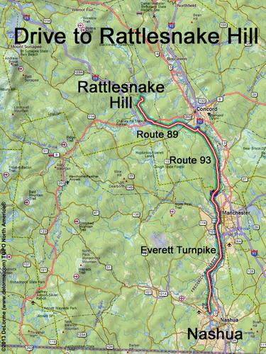Rattlesnake Hill drive route
