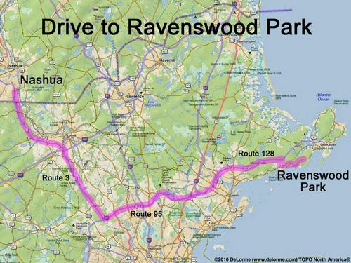Ravenswood Park drive route