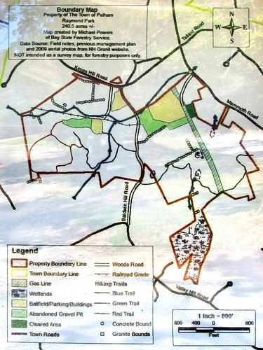 map of Raymond Park in Pelahm, NH