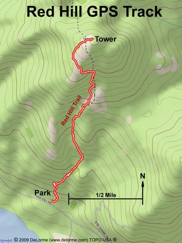 GPS track of Red Hill Trail in New Hampshire