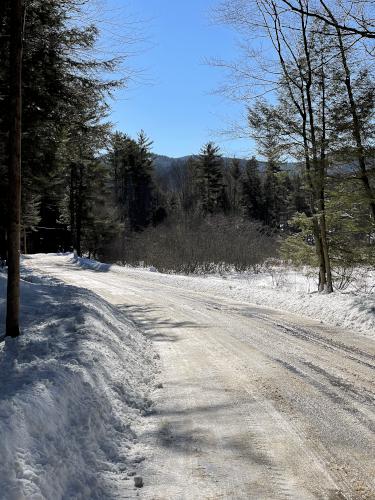 Great Rock Road in February at Red Hill River Conservation Area near Sandwich in central New Hampshire