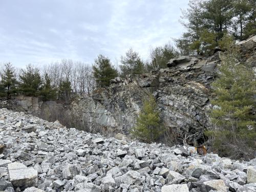 quarry in February near Red Line Path at Westford in northeast MA