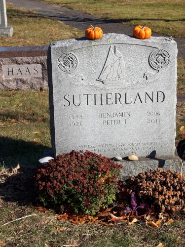 gravestone at Sleepy Hollow Cemetery beside the Reformatory Trail near Concord, Massachusetts