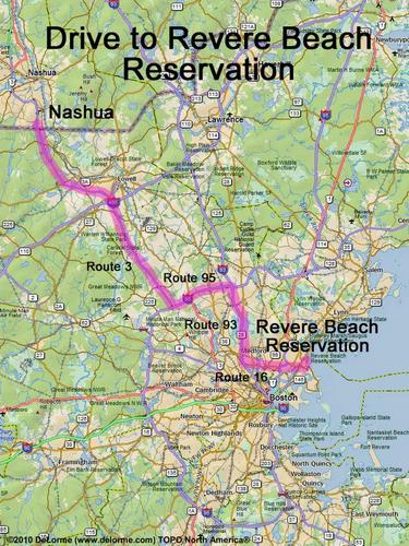 Revere Beach Reservation drive route