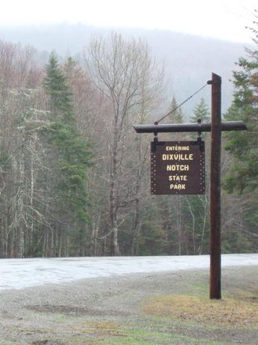 sign for Dixville Notch State Park in New Hampshire