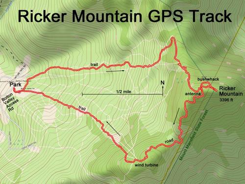 Ricker Mountain gps track