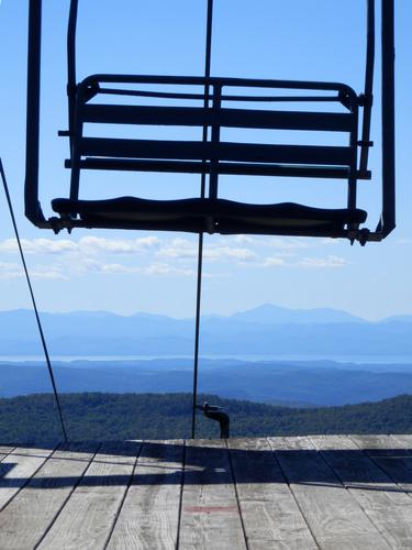 view west across Lake Champlain into New York from Ricker Mountain VT