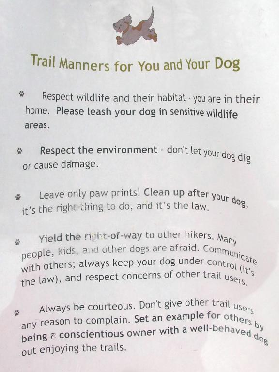 dog manners request at Riley Trails near Concord in southern New Hampshire