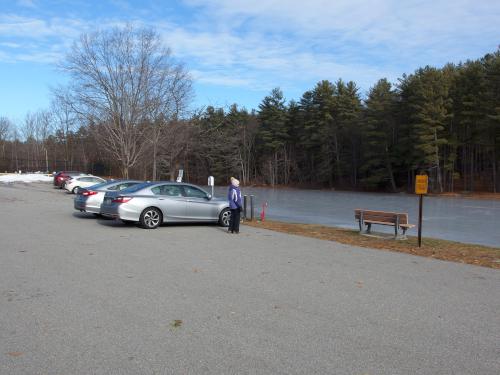 parking lot in December at Robin Hood Park at Keene in southwest New Hampshire