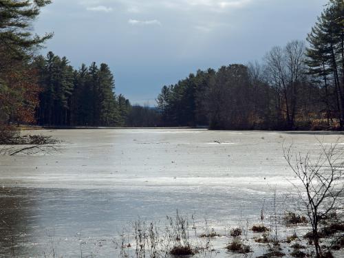 reservoir in December at Robin Hood Park at Keene in southwest New Hampshire