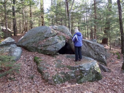 rocks in December at Robin Hood Park at Keene in southwest New Hampshire
