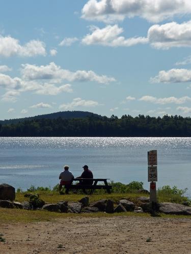view over Massabesic Lake from the Rockingham Recreational Trail in souther New Hampshire