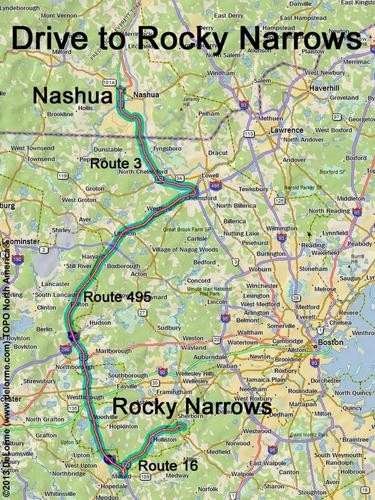 Rocky Narrows drive route