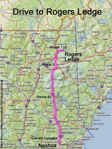 Rogers Ledge drive route
