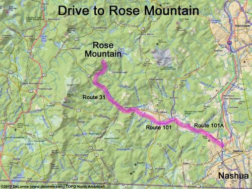 Rose Mountain drive route
