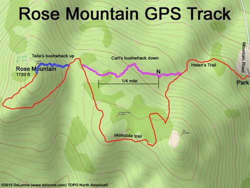 GPS track to Rose Mountain in New Hampshire