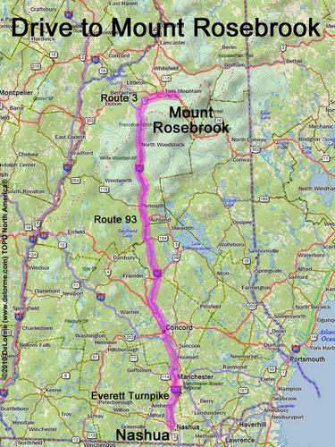 Mount Rosebrook drive route