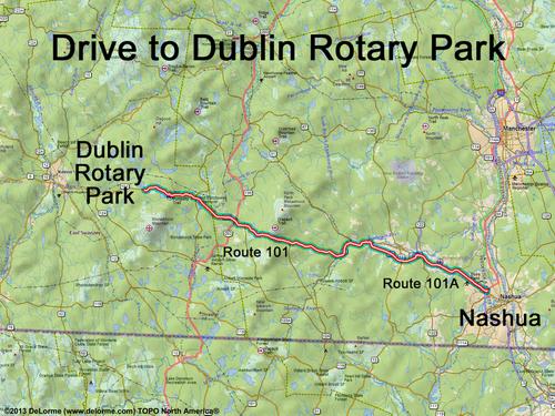 Dublin Rotary Park drive route