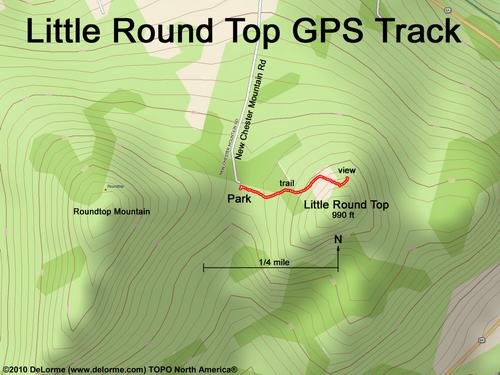 GPS track to Little Round Top in New Hampshire
