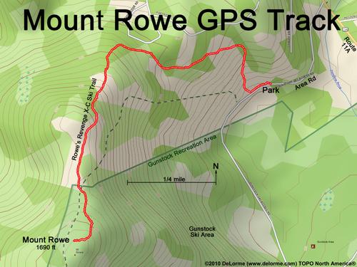 GPS track to Mount Rowe in New Hampshire