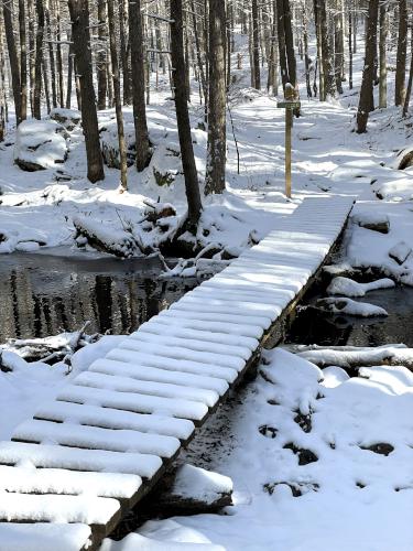 bridge in December at Royalston Falls in northern Massachusetts