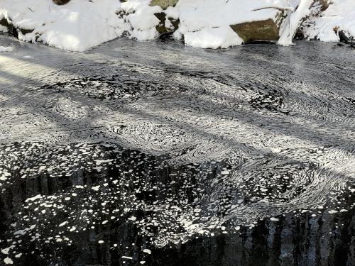 foam art in December near Royalston Falls in northern Massachusetts