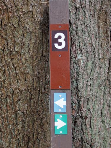 trail signage at Russell Mill Pond and Town Forest in northeastern Massachusetts
