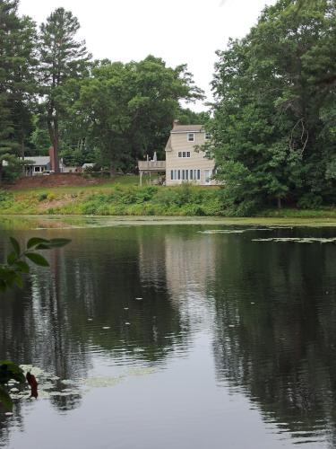 pond view at Russell Mill Pond and Town Forest in northeastern Massachusetts