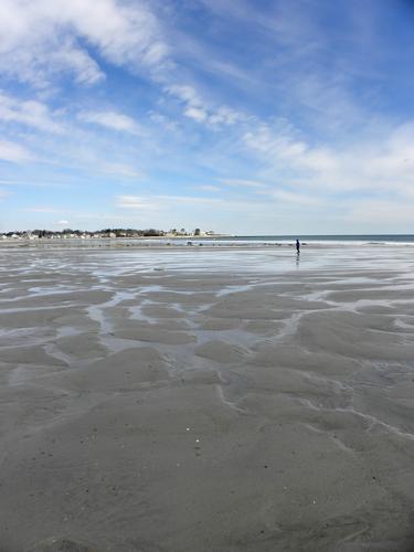 Jenness State Beach in March at Rye in New Hampshire